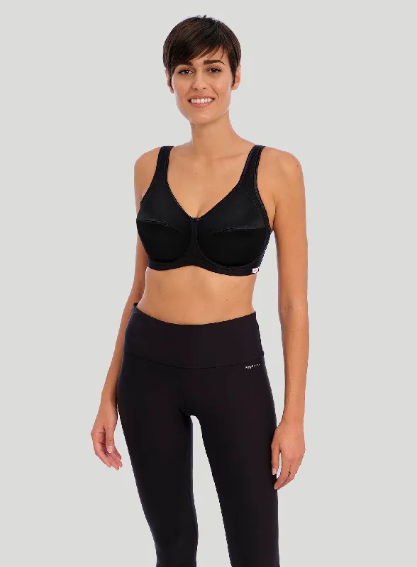 High-support sports bras for workouts-Freya Active: Core Underwire Sports Bra Black