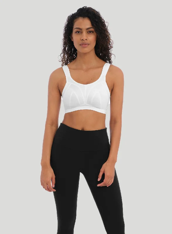 Sports bras for plus-size women-Freya Active: Dynamic Wirefree Sports Bra White
