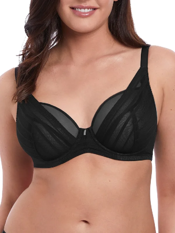 Underwire bras for structured shape-Cameo High Apex Bra - Black