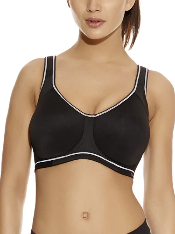 Sports bras with front closure for convenience-Sonic Moulded Spacer Sports Bra - Storm Sports bras with front closure for convenience-Sonic Moulded Spacer Sports Bra - Storm