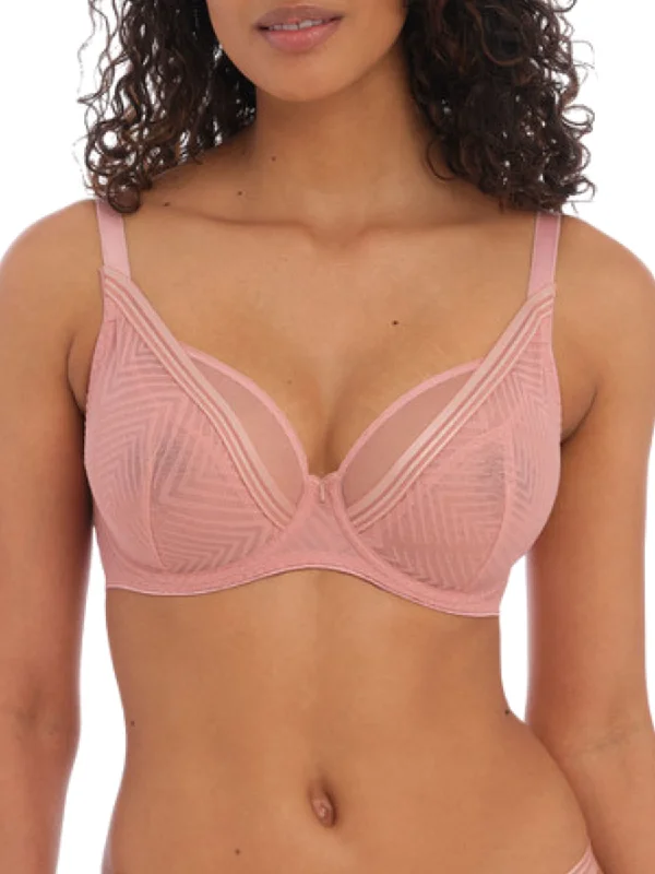 Women's bras for low back dresses-Tailored High Apex Plunge Bra - Ash Rose