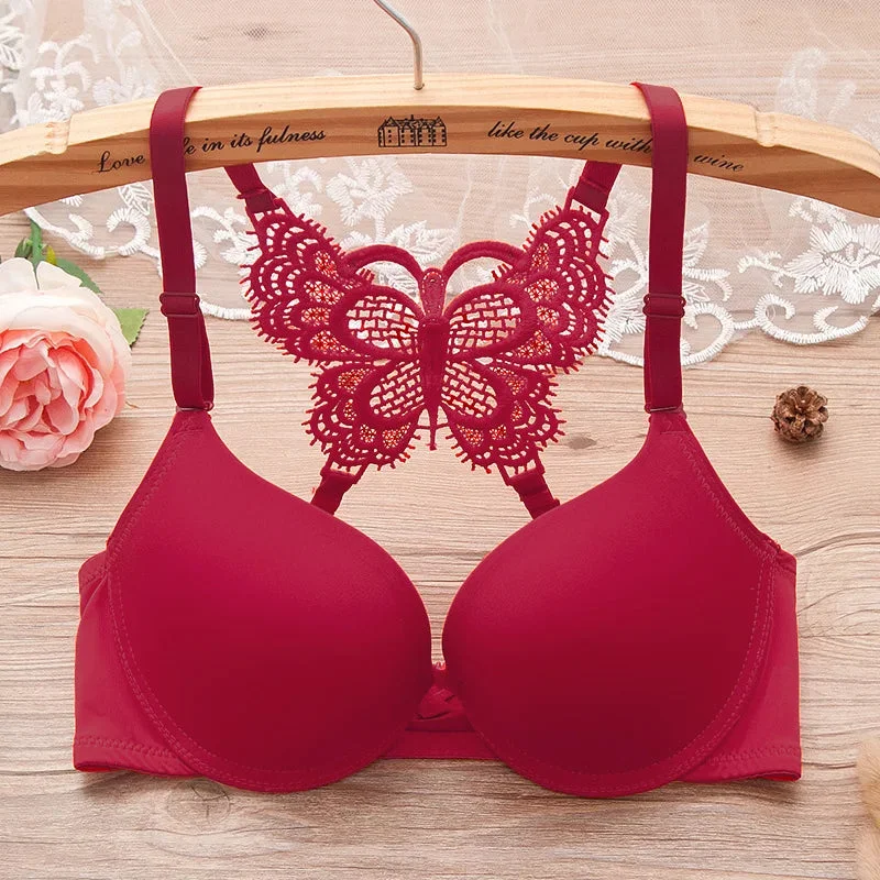 Seamless bras for active women-Front Open Butterfly Y-line Adjustable Straps Push Up Bra-1606 Seamless bras for active women-Front Open Butterfly Y-line Adjustable Straps Push Up Bra-1606