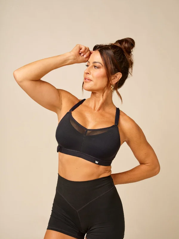 Sports bras for yoga and Pilates-Full Coverage Bra - Black