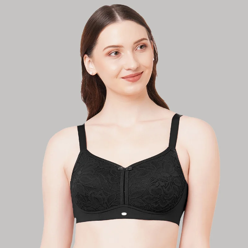 Wireless bras with a focus on comfort during simple living routines-Full Coverage Non Padded Non Wired Lace Bra-FB-705 Wireless bras with a focus on comfort during simple living routines-Full Coverage Non Padded Non Wired Lace Bra-FB-705