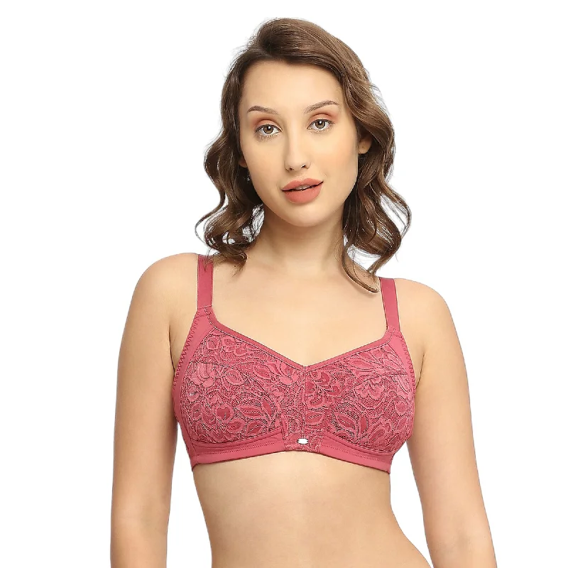 Non wired bras for women who prioritize comfort during loving living practices-Full Coverage Non Padded Non Wired Lacy Bra-FB-709 Non wired bras for women who prioritize comfort during loving living practices-Full Coverage Non Padded Non Wired Lacy Bra-FB-709