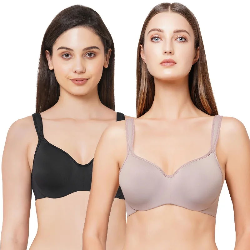 Breathable bras for comfort in hot climates-Full coverage Sweetheart neckline padded wired Bra (Pack of 2) CB-130
