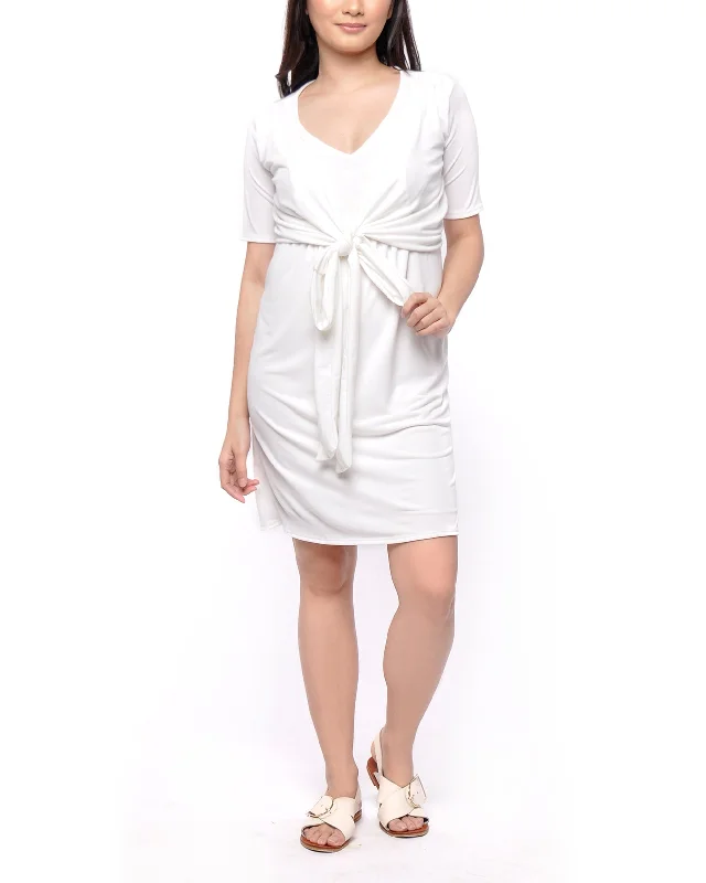 Nursing bras with a focus on support and stability during exercise-Baptismal Ginny Nursing Dress Lined