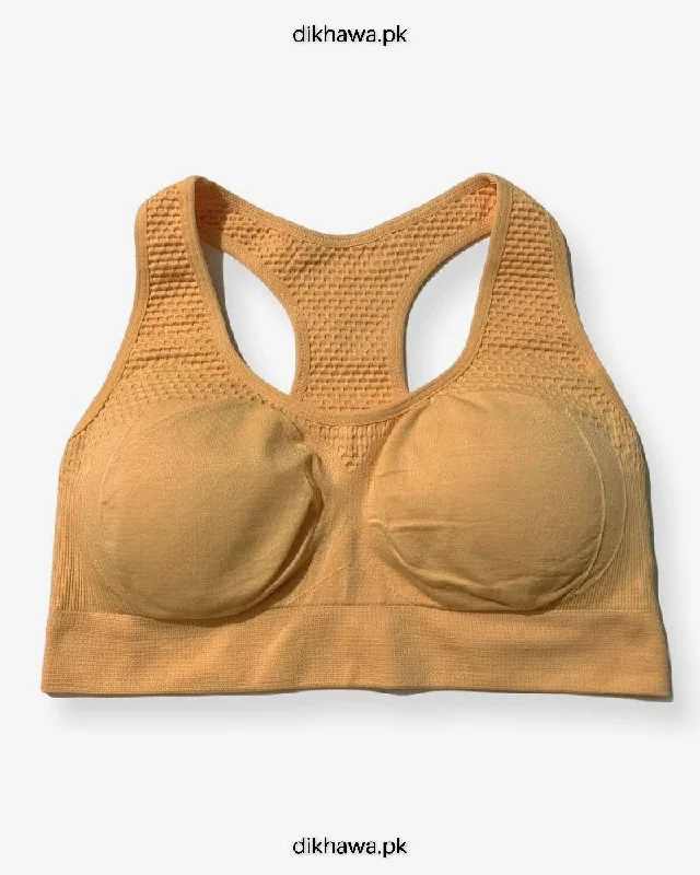 Non wired bras for back pain relief-Girls, Women Sports Non Padded Bra   Ladies Jogging Bra Imported Stocklot Branded Sports Bra