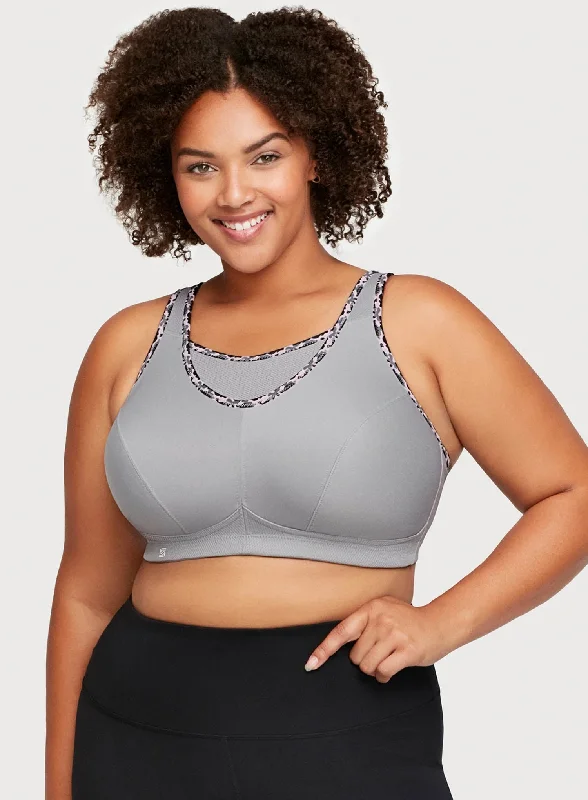 Wireless sports bras for better movement-Glamorise: Glamorise Sport Cami Bra Soft Grey