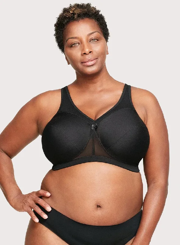 Full-support sports bras for outdoor activities-Glamorise: Magic Lift Active Support Bra Black Full-support sports bras for outdoor activities-Glamorise: Magic Lift Active Support Bra Black