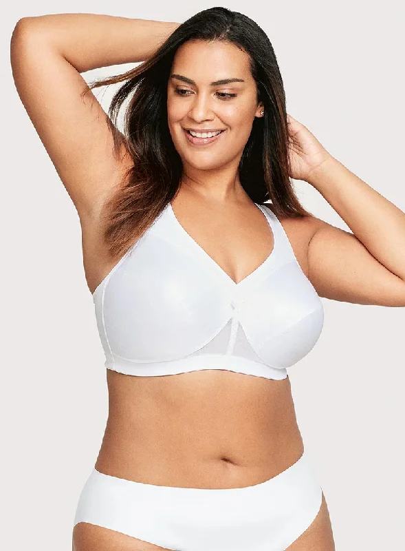 Sports bras for post-surgery comfort-Glamorise: Magic Lift Active Support Bra White