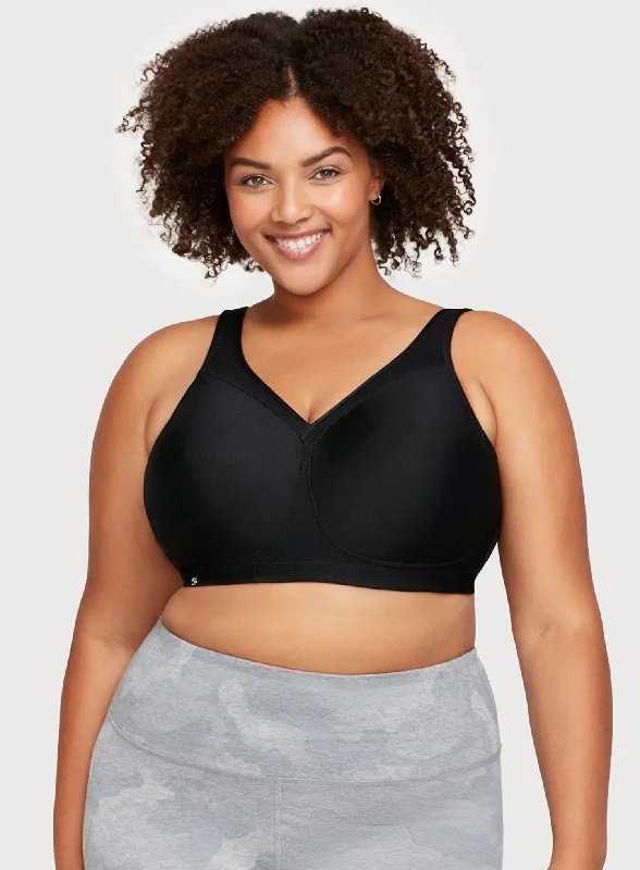Supportive sports bras for big bust-Glamorise: Magic Lift Full Figure Sports Bra Black