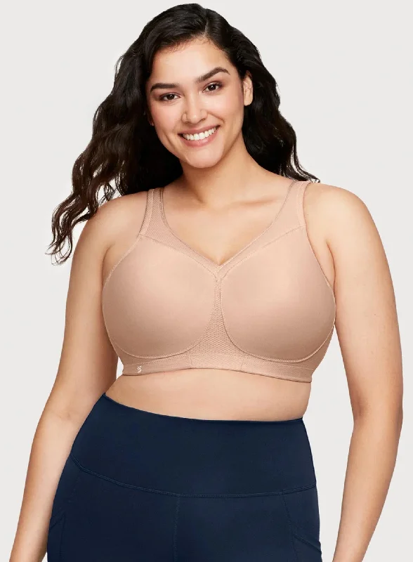 Sports bras for jumping and skipping-Glamorise: Magic Lift Full Figure Sports Bra Cafe