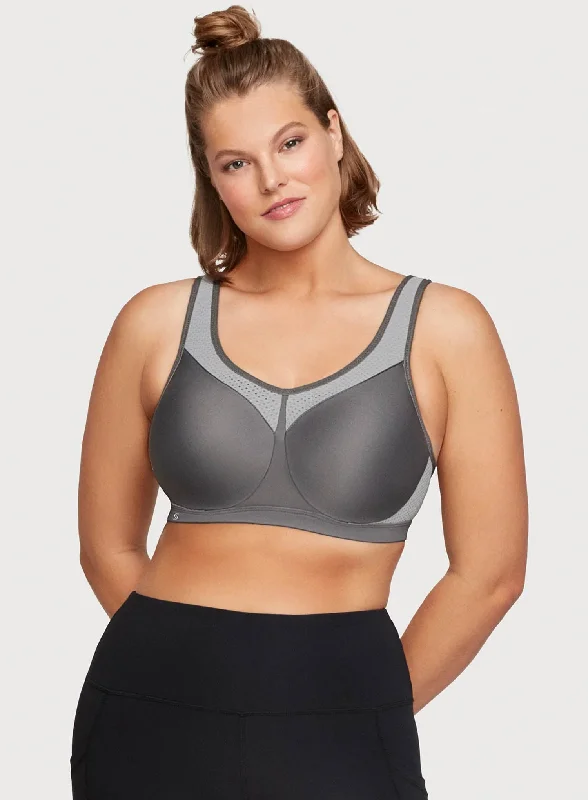 Seamless high-support sports bras-Glamorise: No Limits High Support Underwire Sports Bra Gray Seamless high-support sports bras-Glamorise: No Limits High Support Underwire Sports Bra Gray