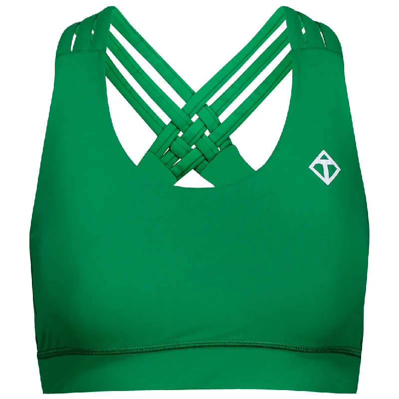 Comfortable sports bras for fitness routines-Green Cross Back Bra