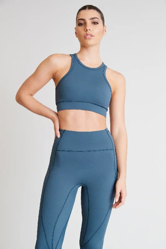 Stretchy sports bras for flexibility-Hustle Racer Bra
