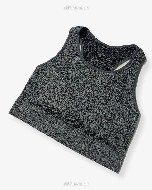 Non wired bras for plus sizes-Impact Non Padded Sports Bra with Removable Pads Ladies Jogging Bra Imported Stocklot Branded Sports Bra