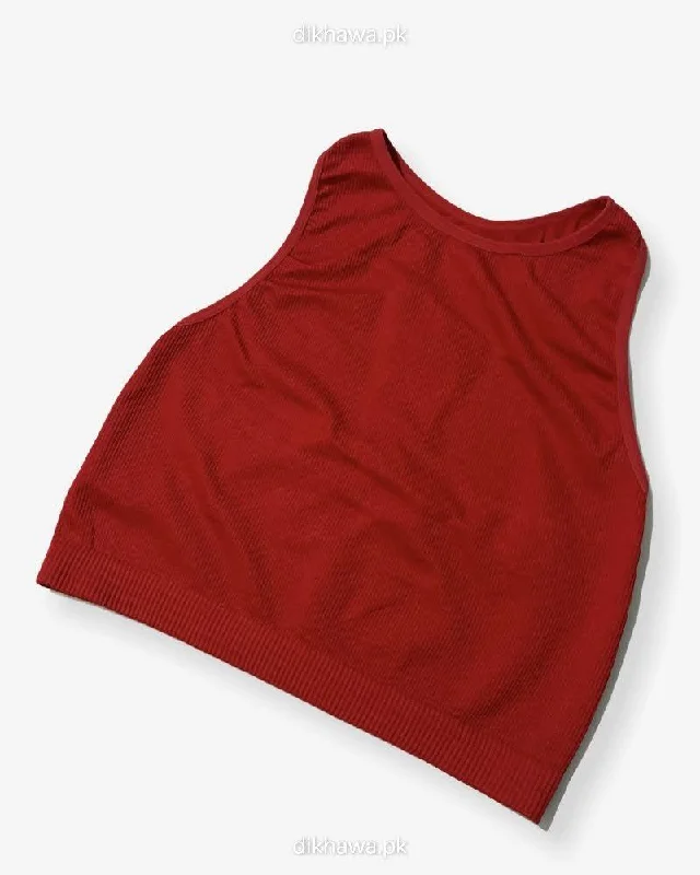 Soft cup bras without underwire-Impact Non Padded Sports Bra with Removable Pads Ladies Jogging Bra Imported Stocklot Branded Sports Bra
