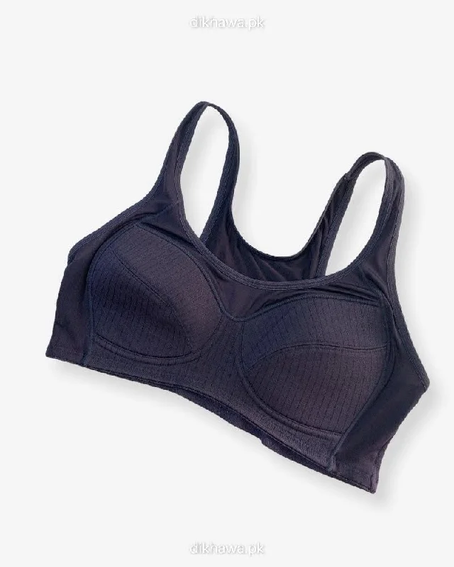 Non wired bras for women who need a comfortable fit for reevaluating living practices-Impact Padded Sports Bra With Mesh PanelsLadies Jogging Bra Imported Stocklot Branded Sports Bra