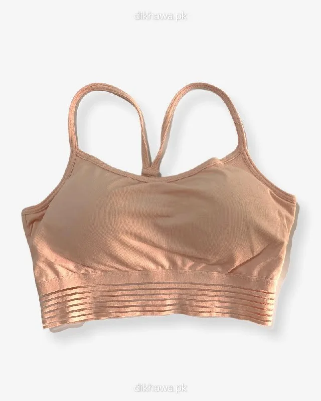Non wired bras for women who prioritize comfort during refocusing living practices-Impact Padded Sports Bra With Mesh PanelsLadies Jogging Bra Imported Stocklot Branded Sports Bra