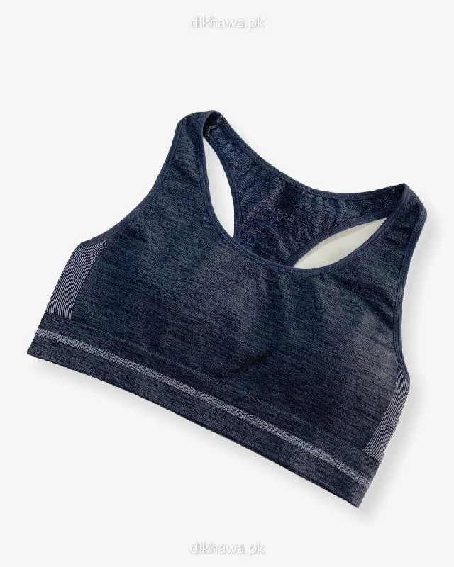 Non wired bras for women who need a comfortable fit for recalibrating living practices-Impact Padded Sports Bra With Mesh PanelsLadies Jogging Bra Imported Stocklot Branded Sports Bra