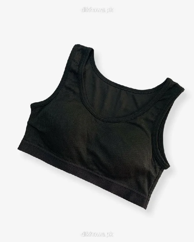 Non wired bras for comfort-Impact Padded Sports Bra With Mesh PanelsLadies Jogging Bra Imported Stocklot Branded Sports Bra