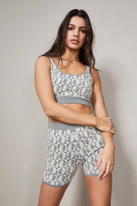 Quick-dry sports bras for fitness wear-Jacquard Crop Top