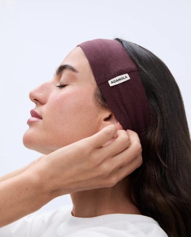 Compression sports bras for support-Jersey Headband - Burgundy