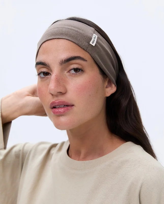 Full-support sports bras for outdoor activities-Jersey Headband - Cocoa Brown