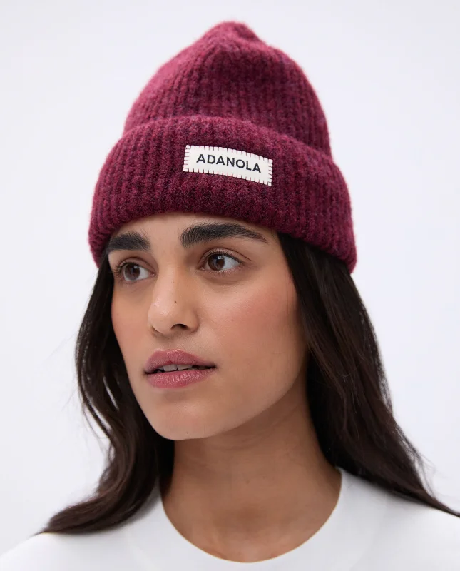 Women’s sports bras for active wear-Knit Beanie - Dark Cherry