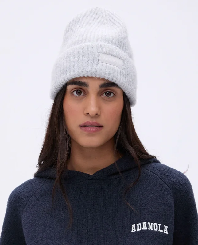 No-show sports bras for smooth fit-Knit Beanie - Light Grey Melange