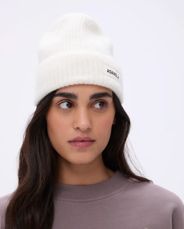 Best breathable sports bras for runners-Knit Beanie - Marshmallow White