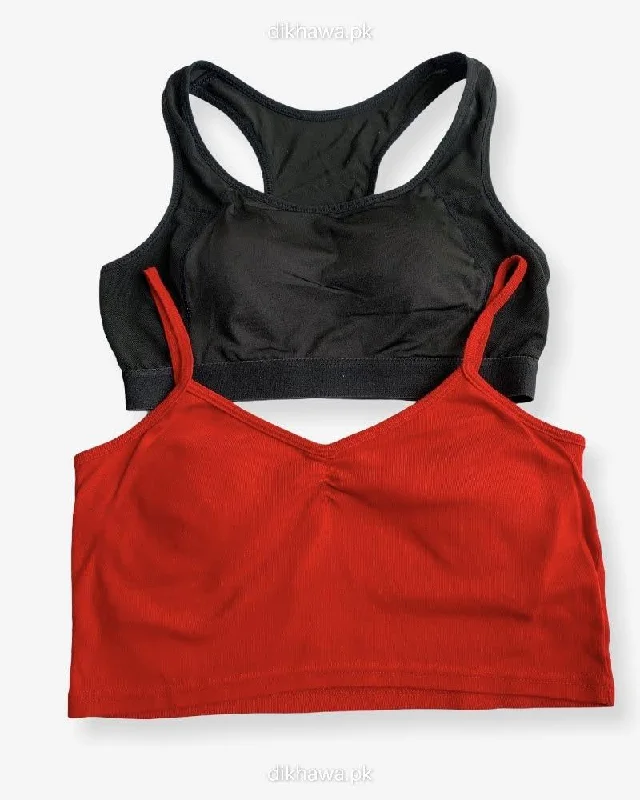 Wireless bras with a focus on versatility-Ladies Jogging Bra - Sports Bra - Pack Off 2 Sports Bra - Padded Sports Bra Pack Off 2 Wireless bras with a focus on versatility-Ladies Jogging Bra - Sports Bra - Pack Off 2 Sports Bra - Padded Sports Bra Pack Off 2