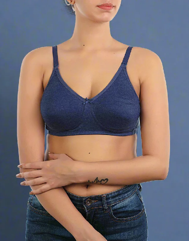 Best supportive bras for heavy busts-LOSHA COTTON DOUBLE LAYERED MOULDED CUPS WIRE-FREE BRA-BLUE DEPTHS Best supportive bras for heavy busts-LOSHA COTTON DOUBLE LAYERED MOULDED CUPS WIRE-FREE BRA-BLUE DEPTHS