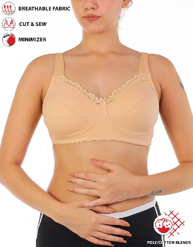 Smooth cups bras for seamless look-LOSHA FULL COVERAGE SUPER SUPPORT CUT & SEW CUPS MINIMIZER BRA-TOASTED ALMOND Smooth cups bras for seamless look-LOSHA FULL COVERAGE SUPER SUPPORT CUT & SEW CUPS MINIMIZER BRA-TOASTED ALMOND