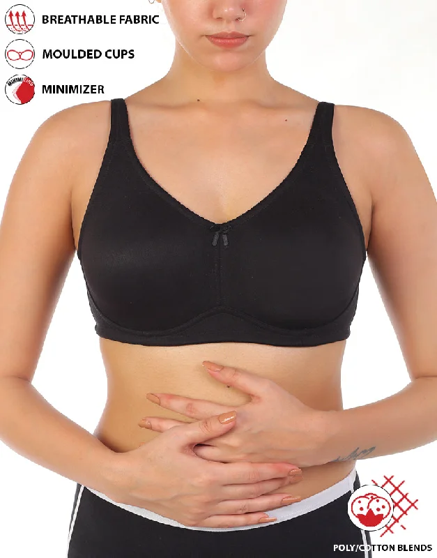 Full coverage bras for large chest-LOSHA FULL COVERAGE SUPER SUPPORT SEAMLESS MOLDED CUPS MINIMIZER BRA-BLACK Full coverage bras for large chest-LOSHA FULL COVERAGE SUPER SUPPORT SEAMLESS MOLDED CUPS MINIMIZER BRA-BLACK