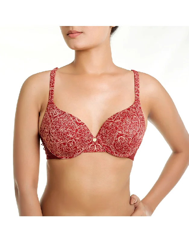 Seamless bras for smooth fit under clothes-ZEN SERIES LEVEL 2 PUSH-UP UNDERWIRED BRA -MERLOT Seamless bras for smooth fit under clothes-ZEN SERIES LEVEL 2 PUSH-UP UNDERWIRED BRA -MERLOT