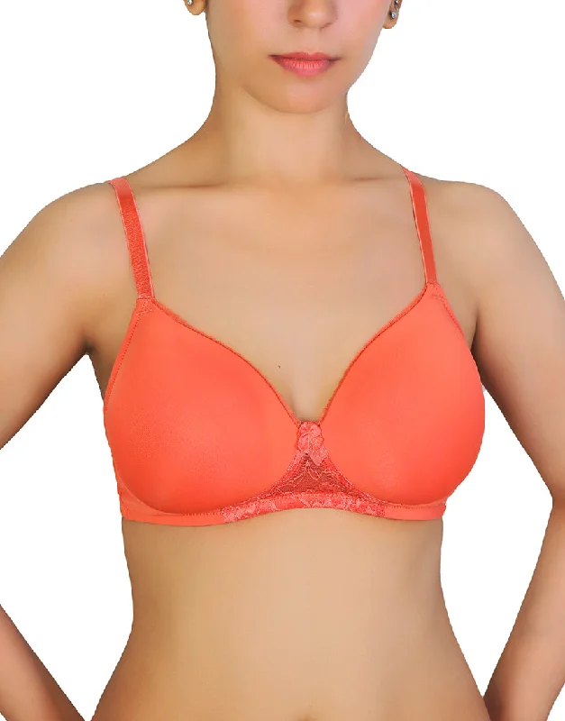 Strapless bras for formal dresses-Losha Wireless Go To T-Shirt Bra With a Touch Of Lace-BURN SIENNA Strapless bras for formal dresses-Losha Wireless Go To T-Shirt Bra With a Touch Of Lace-BURN SIENNA