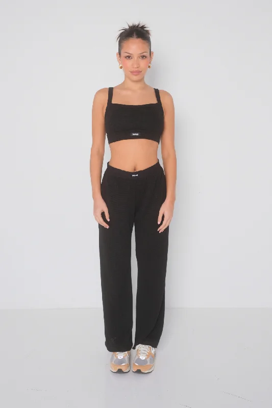 Sports bras for marathon runners-Lounge Crop - Black