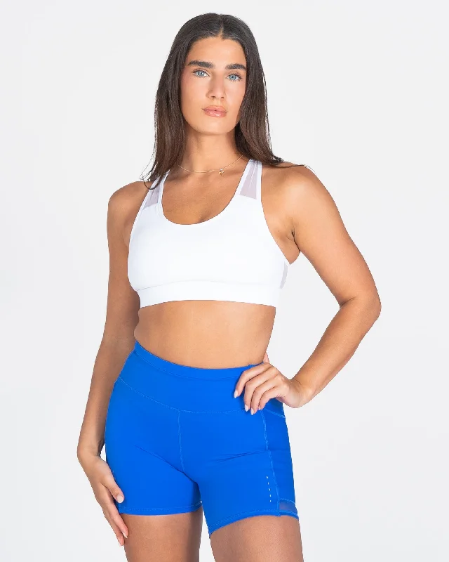 Best seamless sports bras for comfort-Lux Sarah Mesh Sports Bra - White