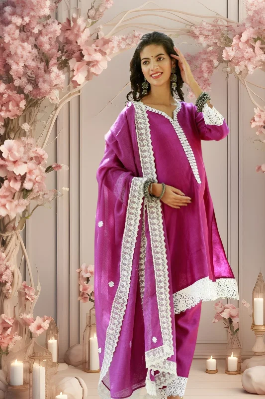 Nursing bras with a focus on flexibility and adjustability during postpartum changes and weight loss during breastfeeding-Luxe Magenta Chanderi Maternity & Nursing Kurta + Bump Band Bottom + Dupatta (3 Pc) Nursing bras with a focus on flexibility and adjustability during postpartum changes and weight loss during breastfeeding-Luxe Magenta Chanderi Maternity & Nursing Kurta + Bump Band Bottom + Dupatta (3 Pc)