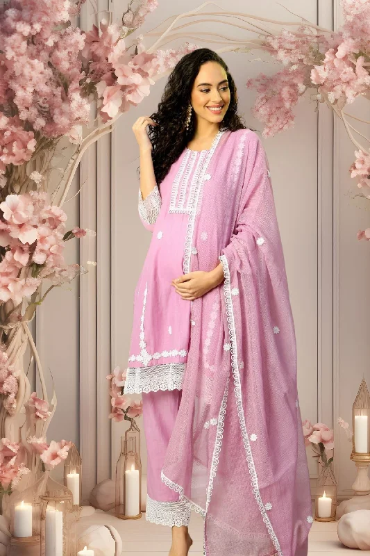 Maternity bras designed for women with different body types and shapes during postpartum recovery and breastfeeding-Luxe Pretty Lilac Mulmul Maternity & Nursing Kurta + Bump Band Bottom + Dupatta (3 Pc) Maternity bras designed for women with different body types and shapes during postpartum recovery and breastfeeding-Luxe Pretty Lilac Mulmul Maternity & Nursing Kurta + Bump Band Bottom + Dupatta (3 Pc)