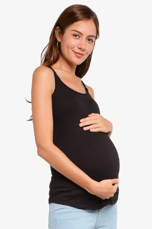 Nursing bras with a focus on comfort during hot summer days and outdoor activities with a baby during breastfeeding-Madalene Nursing Top Camisole Black Nursing bras with a focus on comfort during hot summer days and outdoor activities with a baby during breastfeeding-Madalene Nursing Top Camisole Black