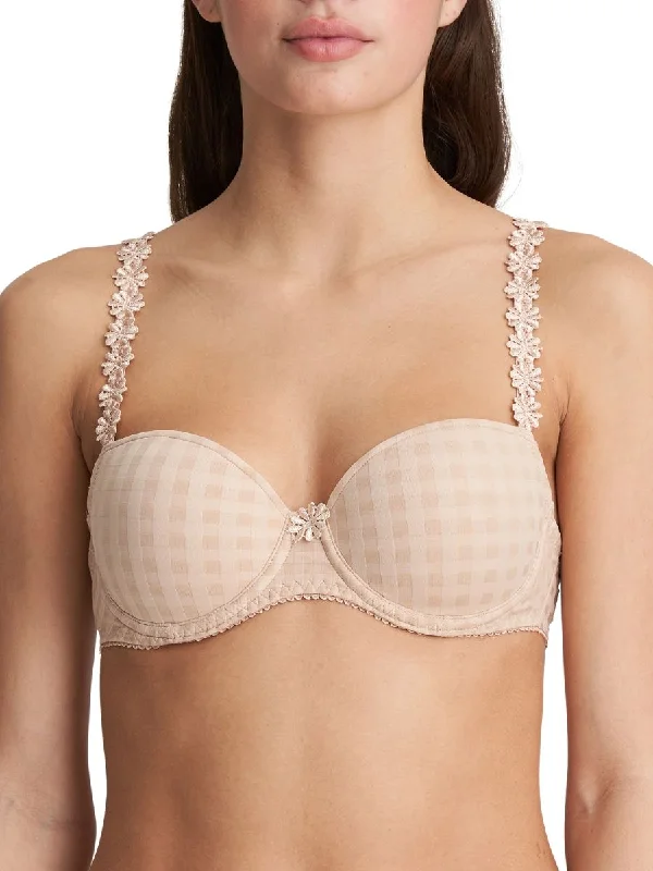 Bras for women with small backs-Avero Padded Balcony Bra - Caffé Latte