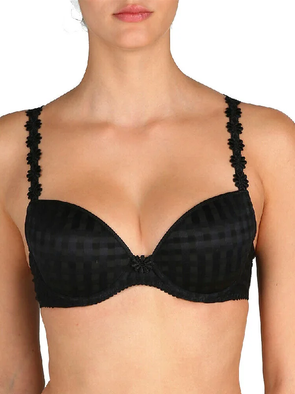 Seamless bras for no-show under clothes-Avero Padded Plunge Bra - Black