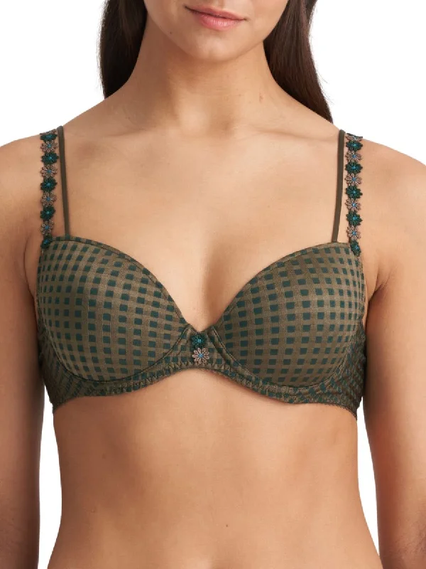 Comfortable bras for all-day wear-Avero Padded Plunge Bra - Tiny Jade