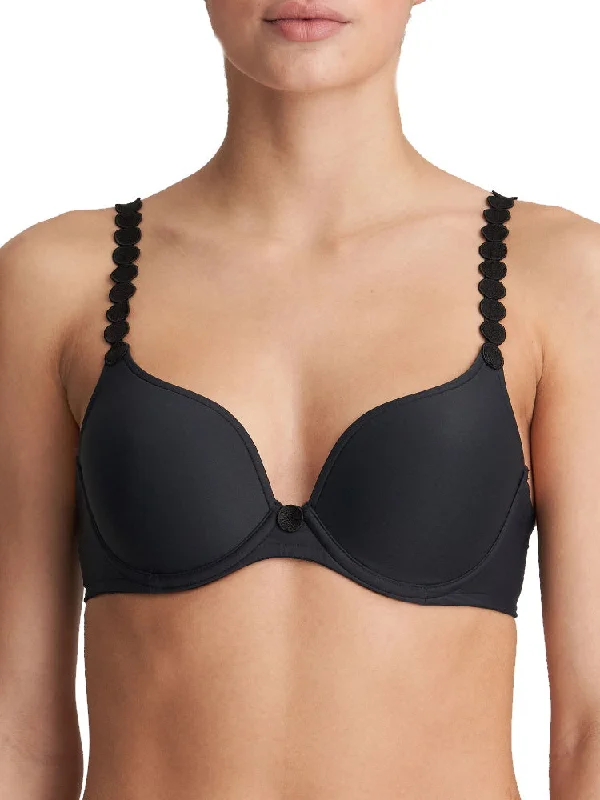 Women’s bras with adjustable straps-Tom Padded Heartshape Bra - Charcoal