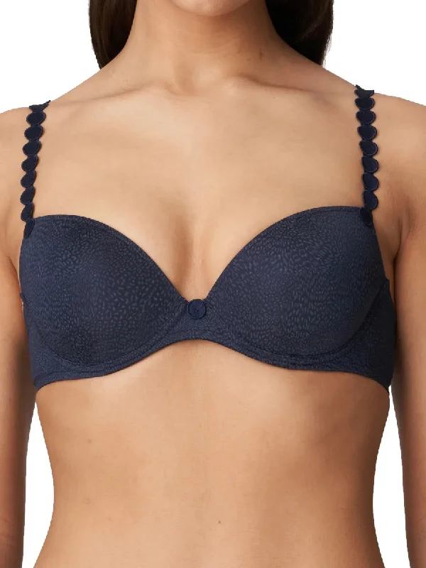 Sports bras for high-impact workouts-Tom Padded Plunge Bra - Majestic Blue