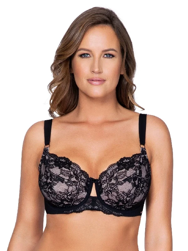 Lace-back bras for a sexy look-Marion Unlined Wire Bra - Black - P5392