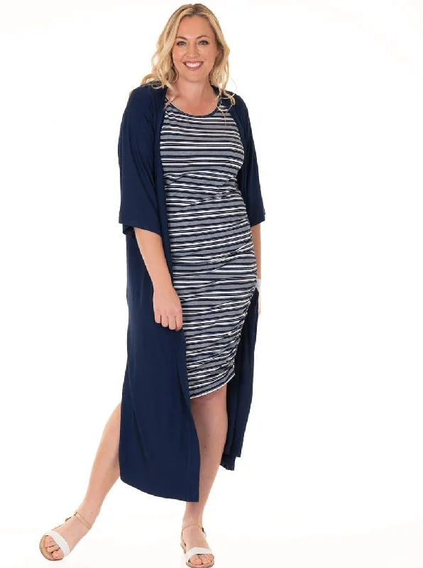 Maternity bras that are compatible with breastfeeding accessories and pillows during breastfeeding-Maternity Half Sleeve Casual Duster Long Cardigan